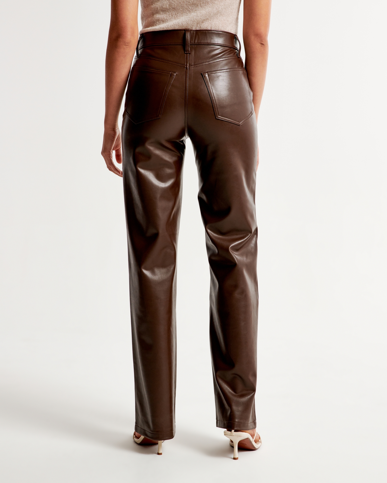 5'1] $27 dupe for the Abercrombie brown leather pants from Asos Petite.  Sizing is weird though : r/PetiteFashionAdvice