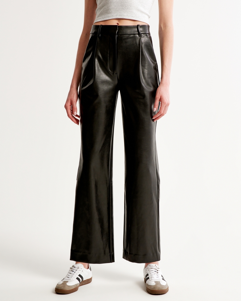Vegan Leather Straight Pants - Fab and Boujee Boutiques