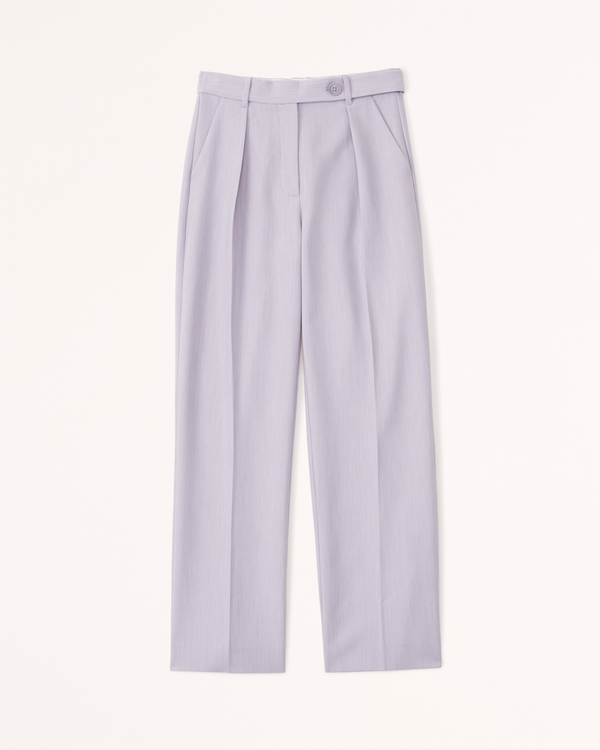 Belted Tailored Pant, Light Grey