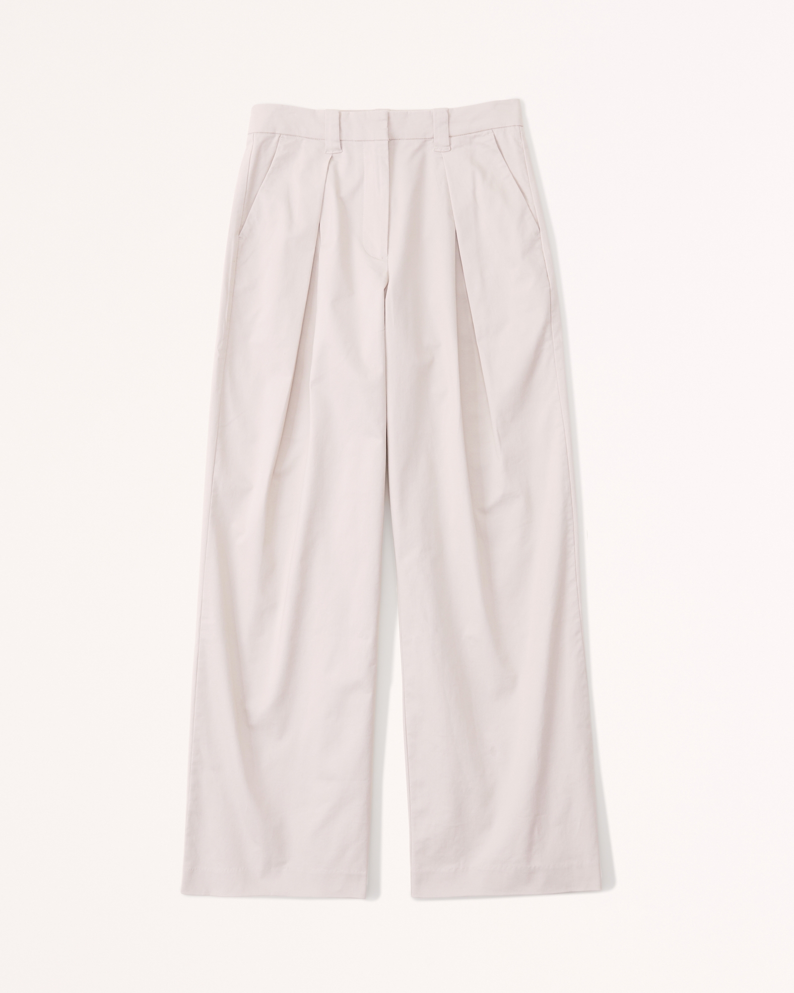 Twill Pleated Ultra Wide-Leg Pant
