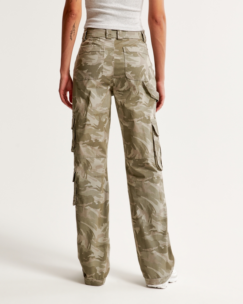 Women's Low-Rise Camo 4-Pocket Cargo Baggy Pants, Women's Bottoms