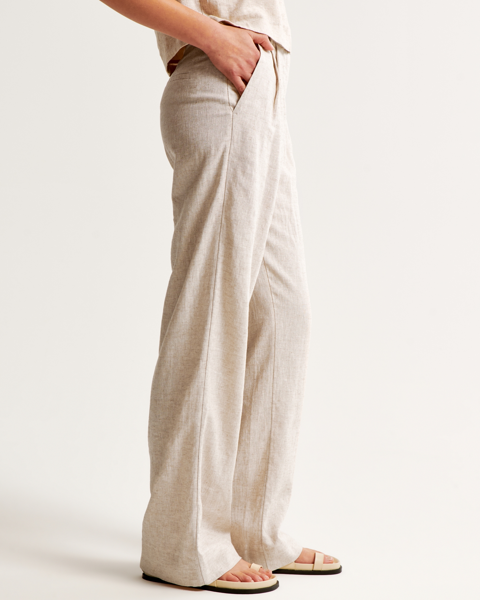 Women's A&F Sloane Tailored Linen-Blend Pant