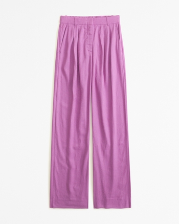 Women's A&F Sloane Tailored Linen-Blend Pant | Women's Bottoms ...