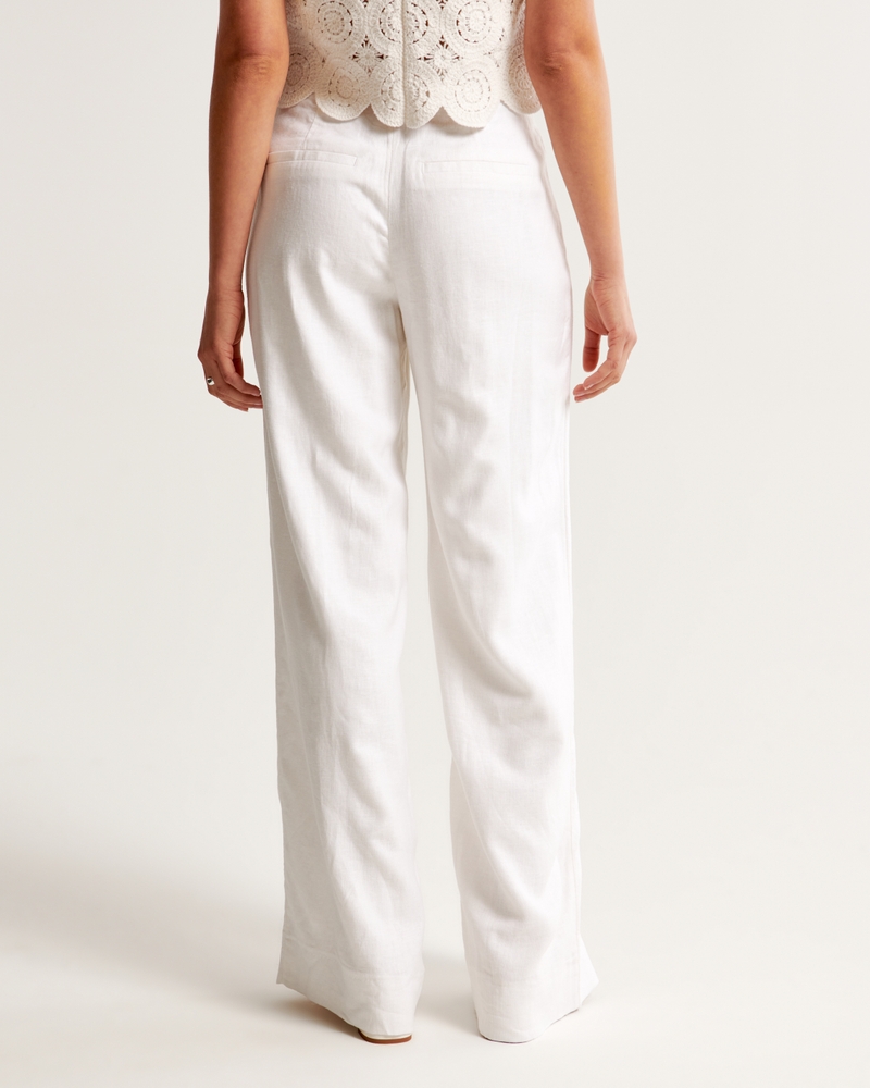 Women's A&F Harper Tailored Linen-Blend Pant, Women's Bottoms