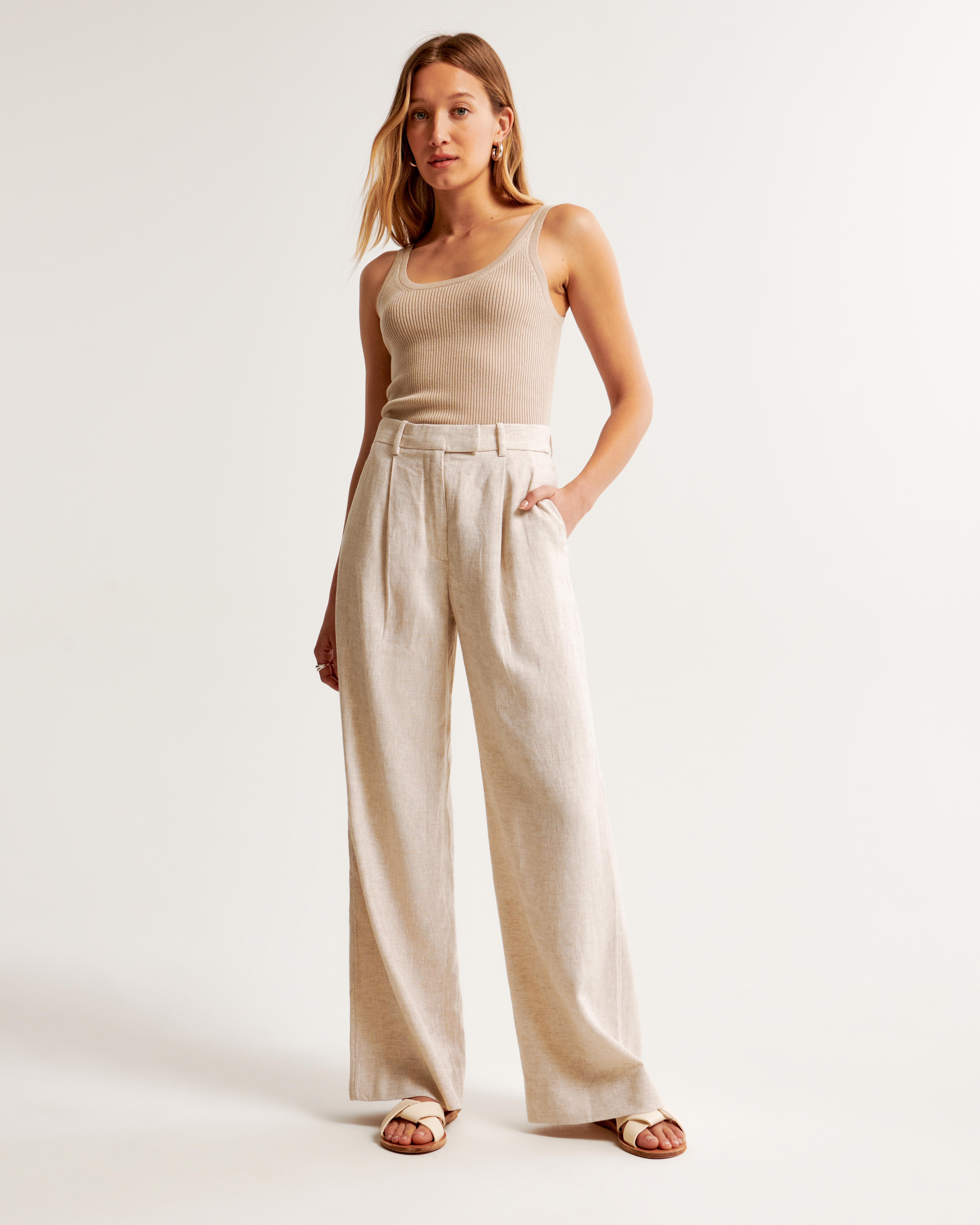 Mujer A F Harper Tailored Linen Blend Pant Mujer Prendas