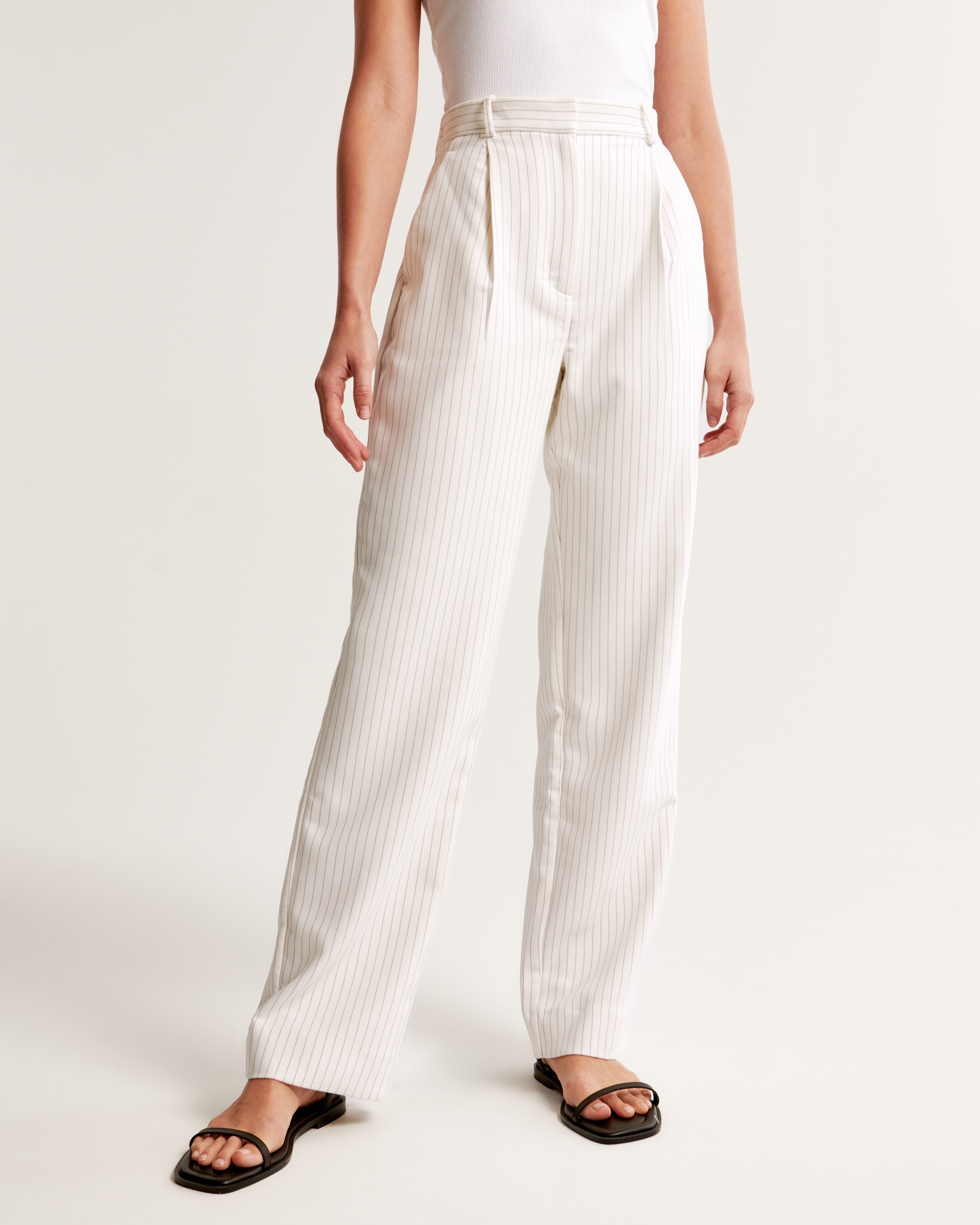 パンツ A FERRETTI Woman Pants Ivory 03101625 0005 Women's Tailored Straight Pant | Women's Clearance