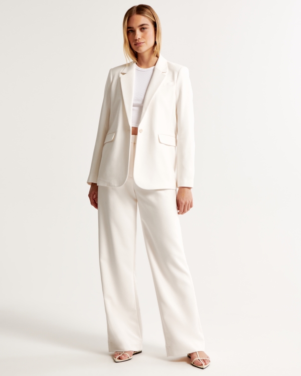 Classic Work Blazer & Trouser Women's Linen Pant Suit Set - Grey – The  Ambition Collective