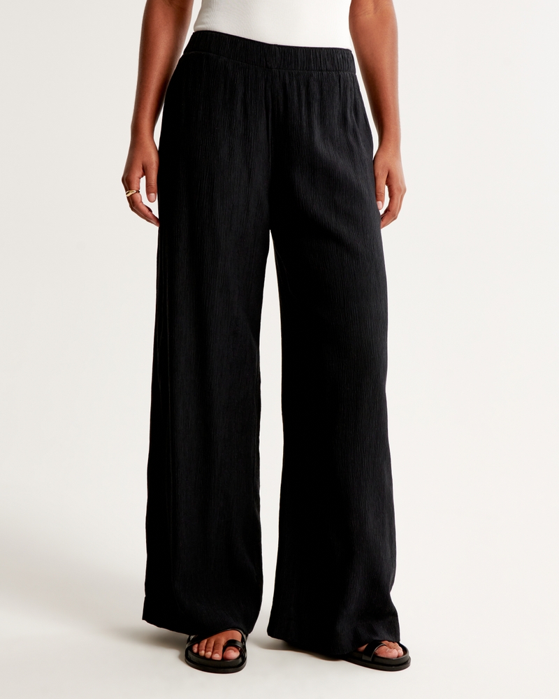 Women's Crinkle Textured Pull-On Pant