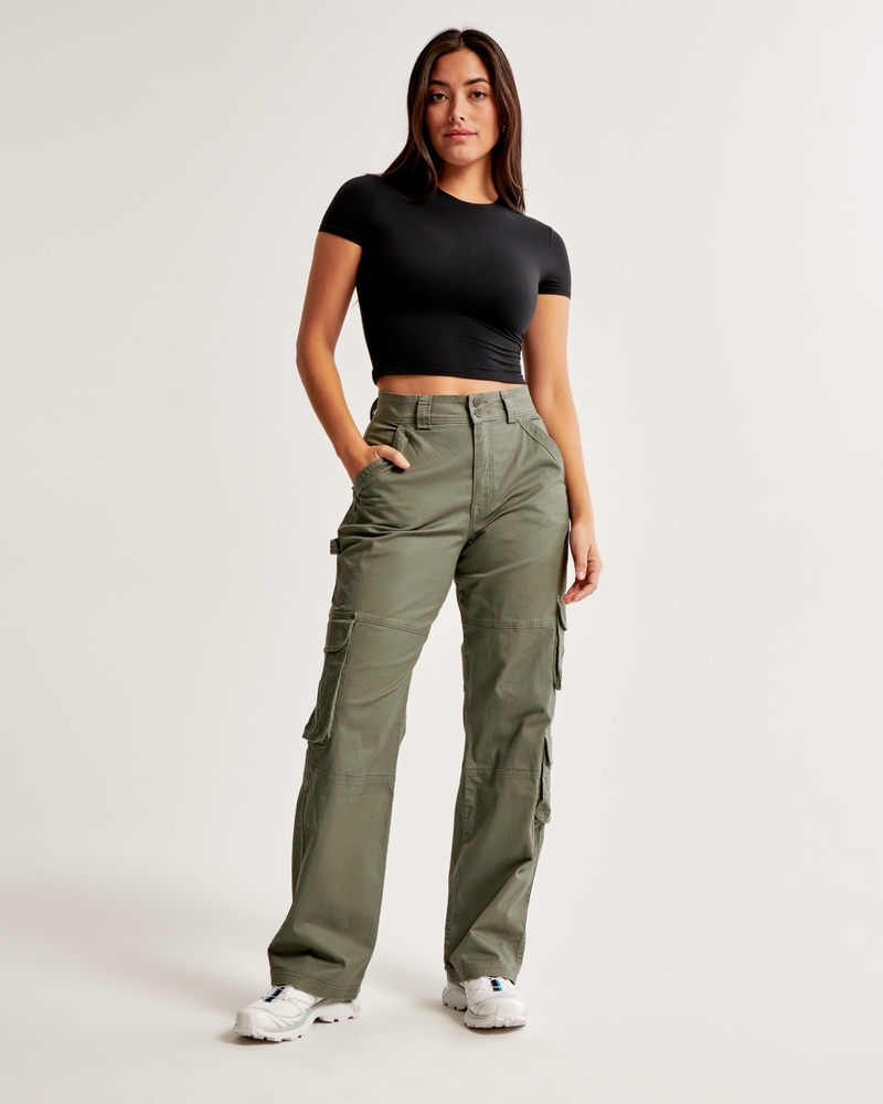 Cargo Pant For Women & Girls Free Size (waist-28 to 34) length-38 ,Color  -Black