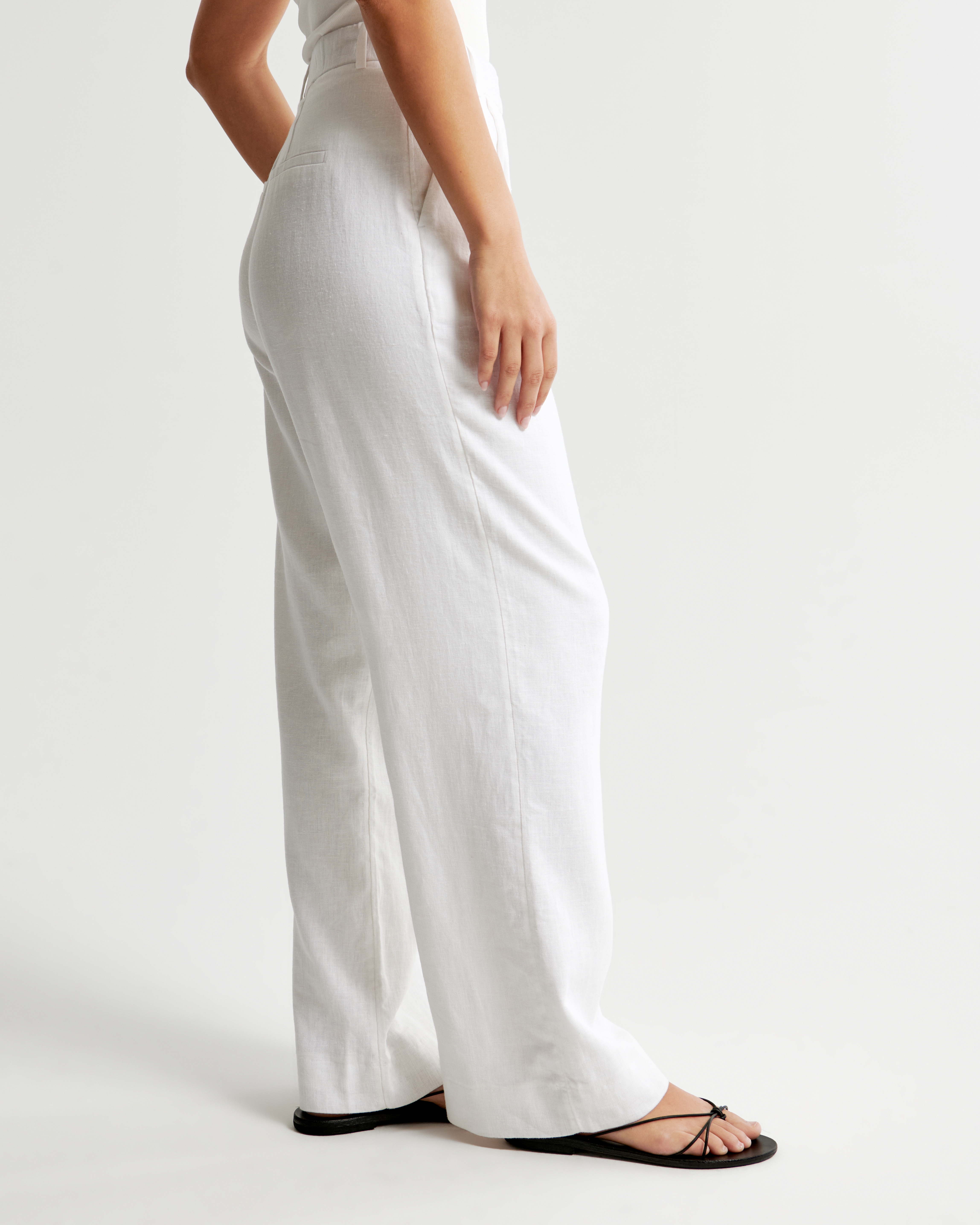 Women's Curve Love A&F Sloane Tailored Linen-Blend Pant