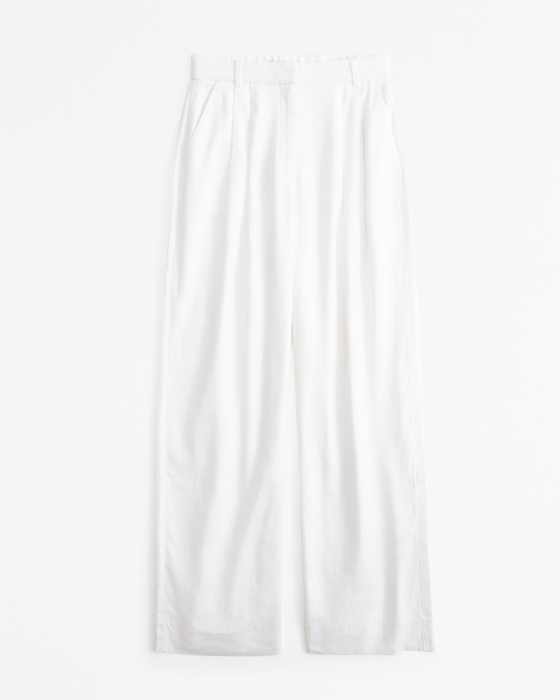 Women's Curve Love A&F Sloane Tailored Linen-Blend Pant | Women's ...