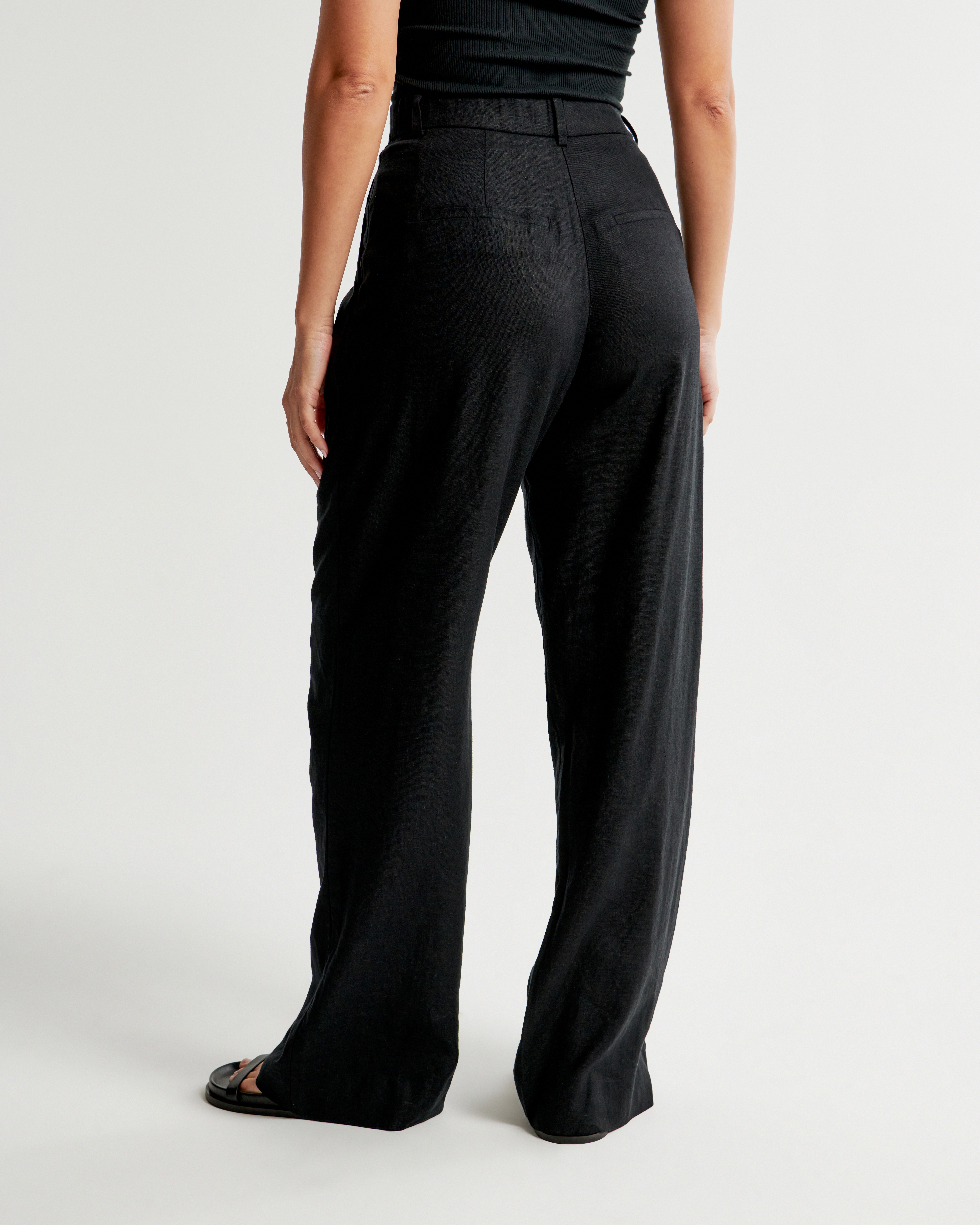 Women's Curve Love A&F Sloane Tailored Linen-Blend Pant | Women's