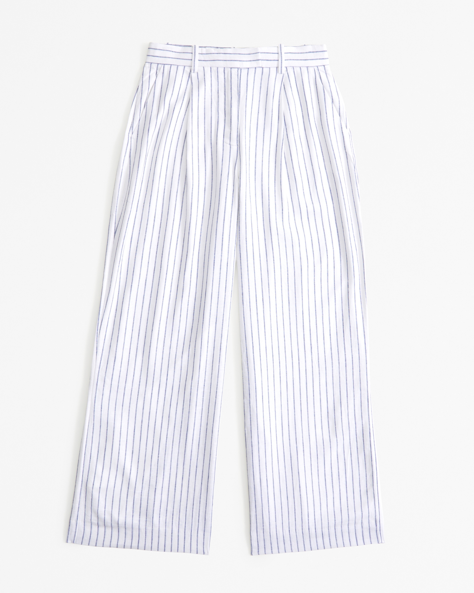 Curve Love A&F Harper Tailored Linen-Blend Pant