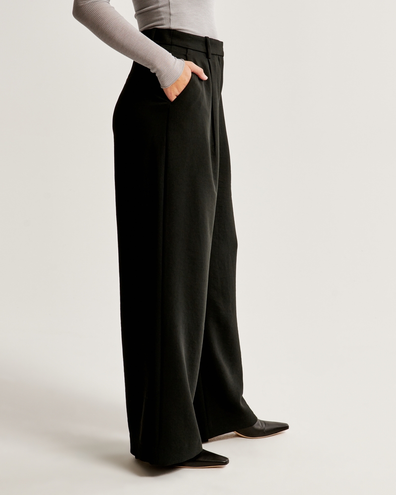 Women's Curve Love A&F Harper Tailored Premium Crepe Pant, Women's Bottoms