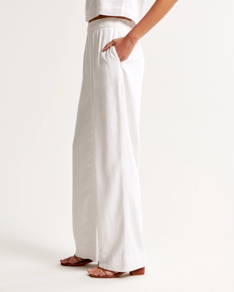 Linen-Blend Pull-On Pant