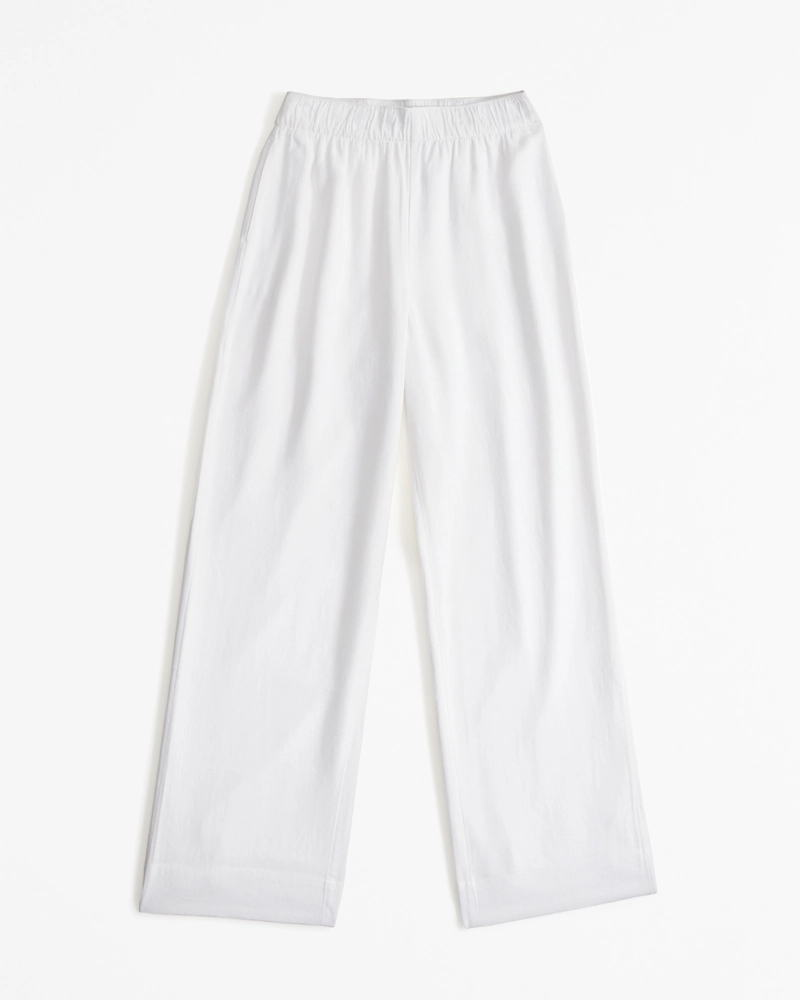 Linen-Blend Pull-On Pant