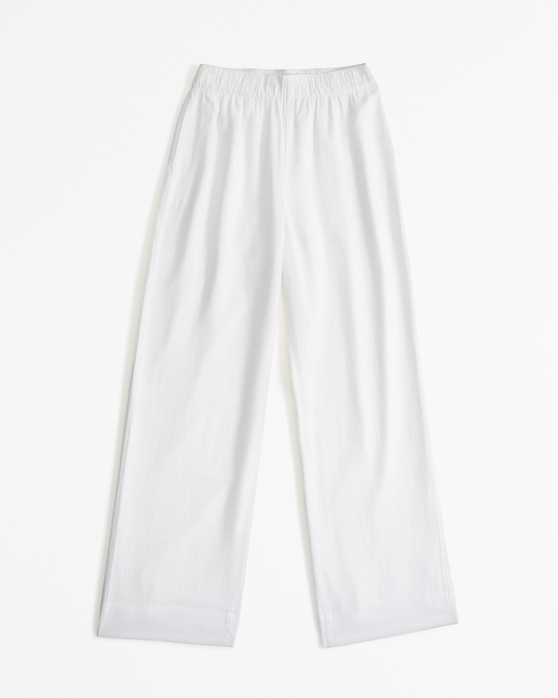 me Women's Linen Blend Pants - White - Size 6