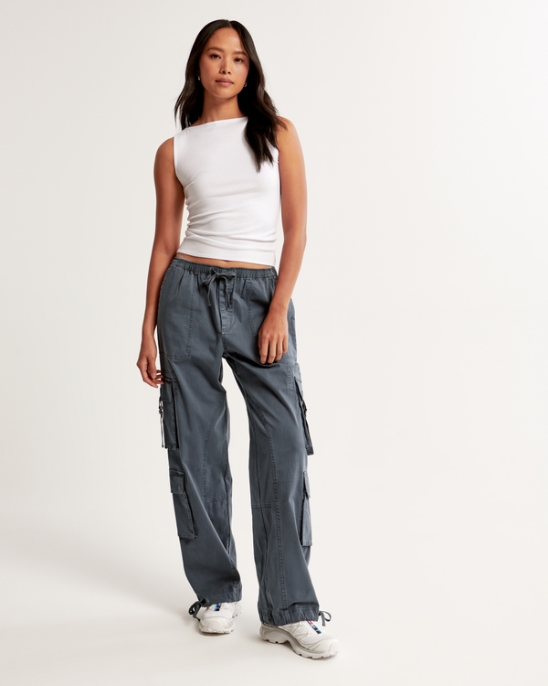 Dark grey cargo hot sale pants womens