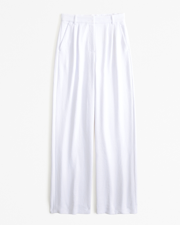 A&F Sloane Tailored Premium Crepe Pant, White
