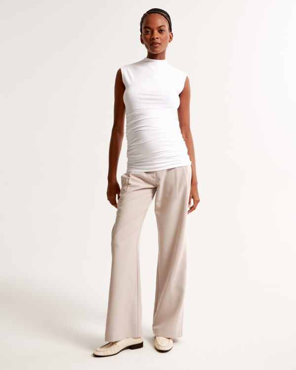 Maternity A&F Sloane Tailored Pant, Light Brown