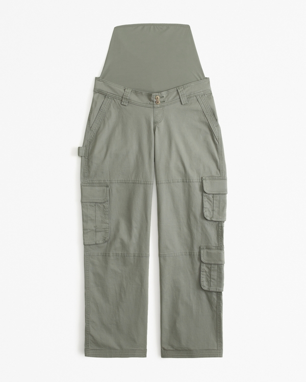 Maternity Relaxed Cargo Pant, Green view 1