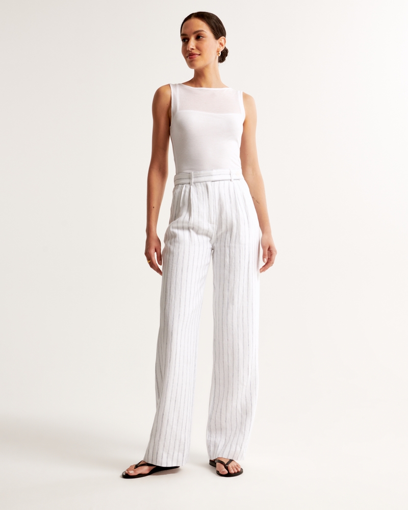 A&F Sloane Tailored Premium Linen Pant