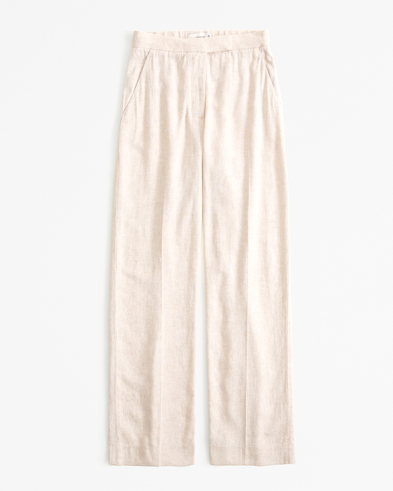 Women's Linen-Blend Tailored Straight Pant | Women's