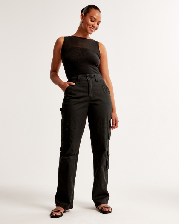 Curve Love Relaxed Cargo Pant, Black