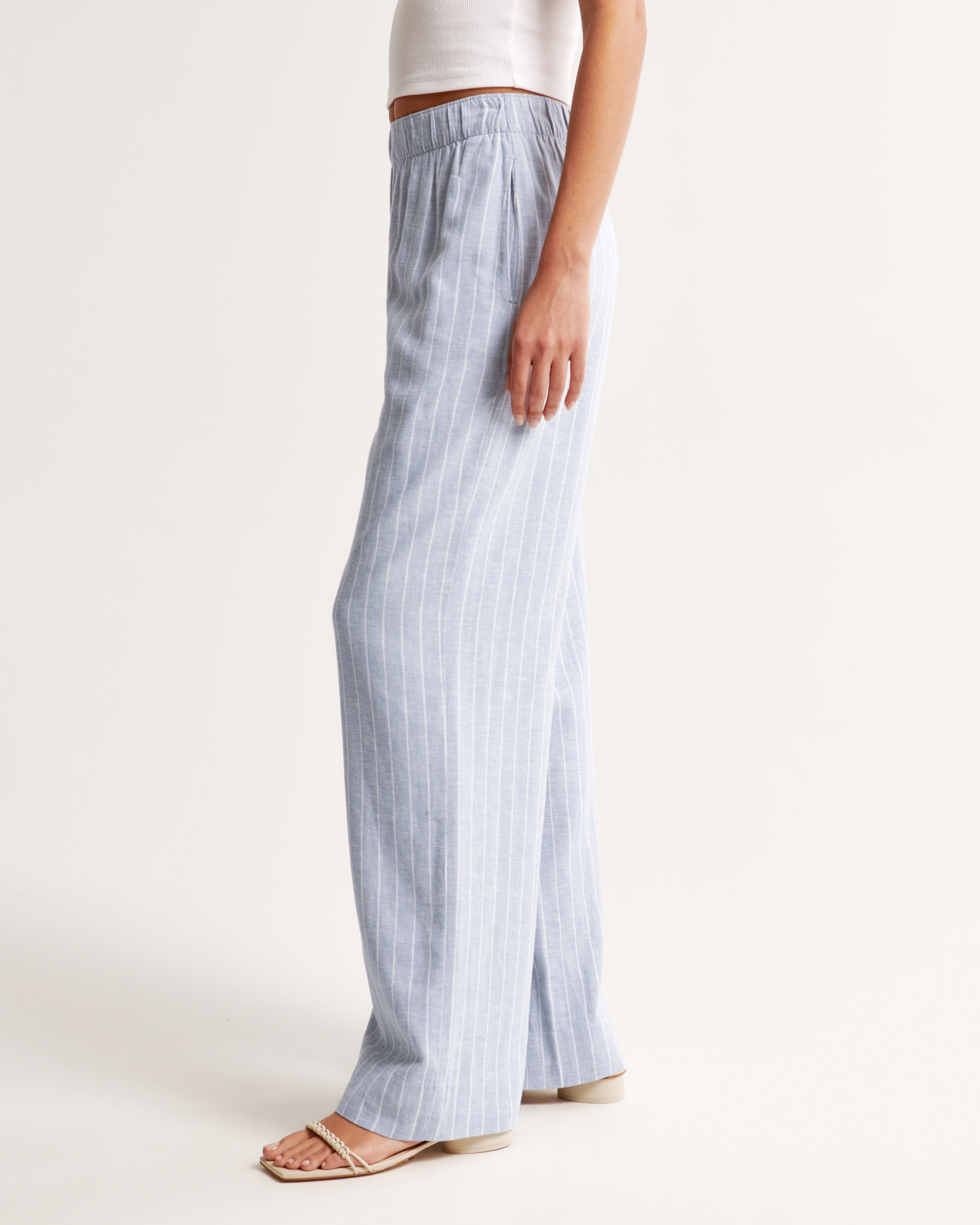 Linen Blend Pull On Pant