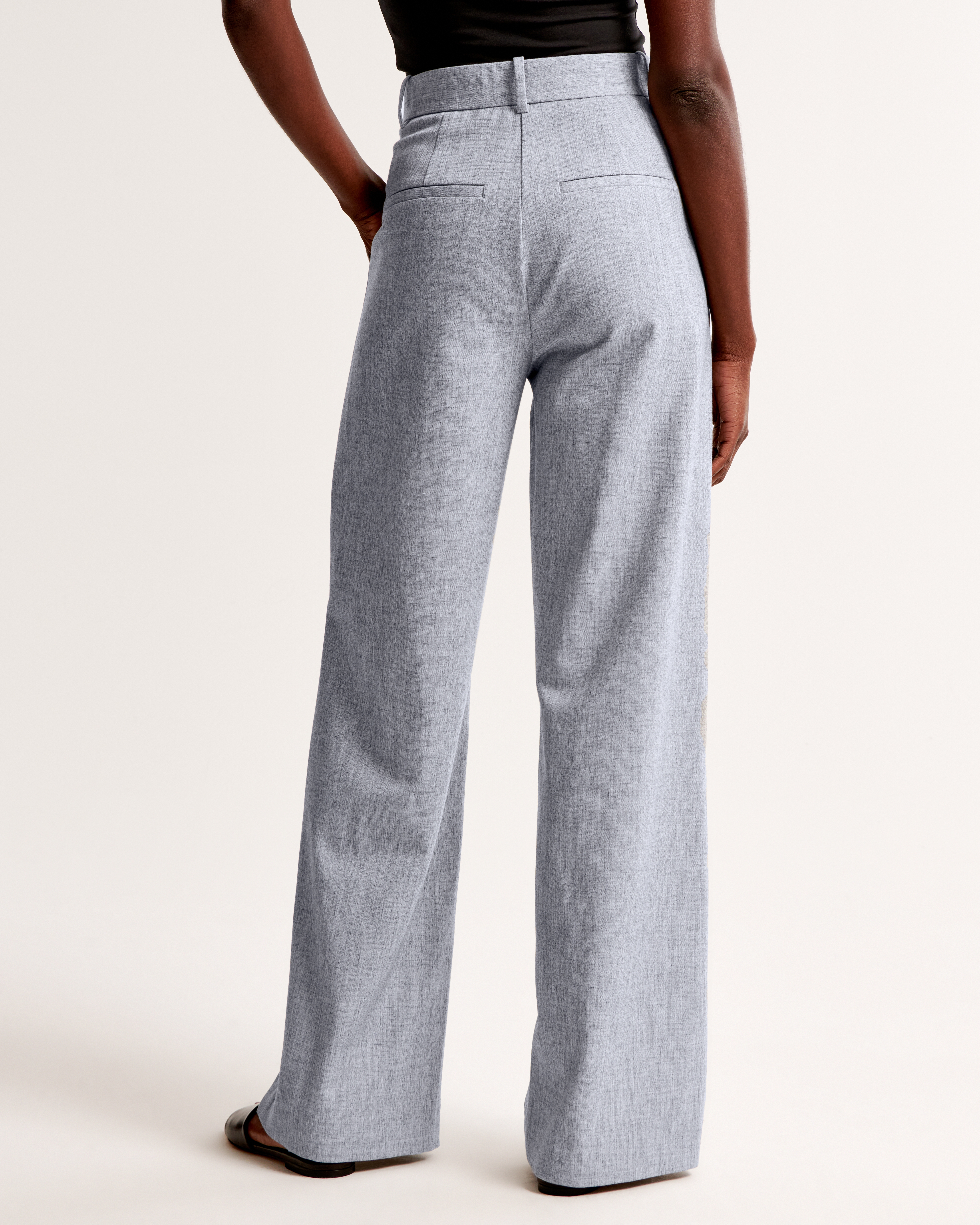 Abercrombie & Fitch A&f Sloane Tailored Wide Leg Pant In Gray