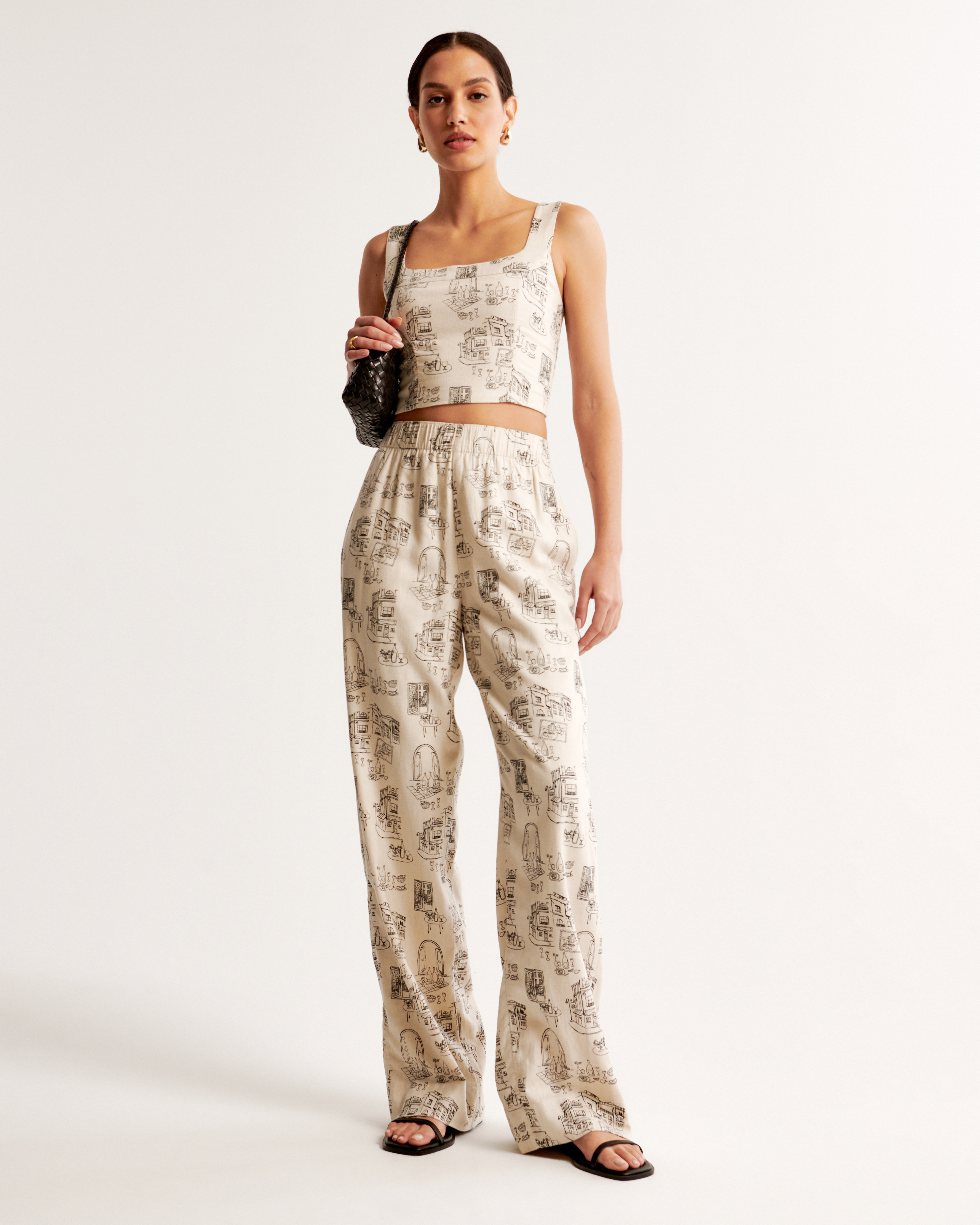 Women's Linen-Blend Pull-On Pant | Women's Clearance