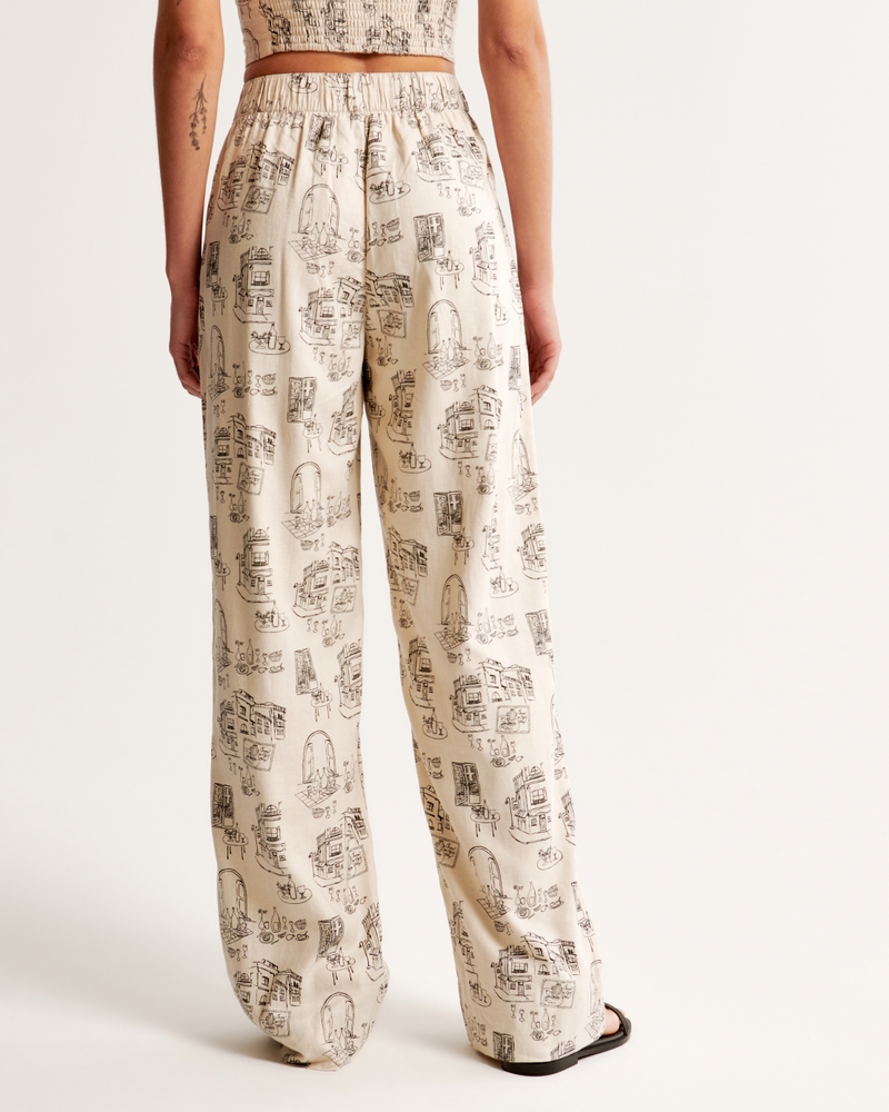 Linen-Blend Pull-On Pant
