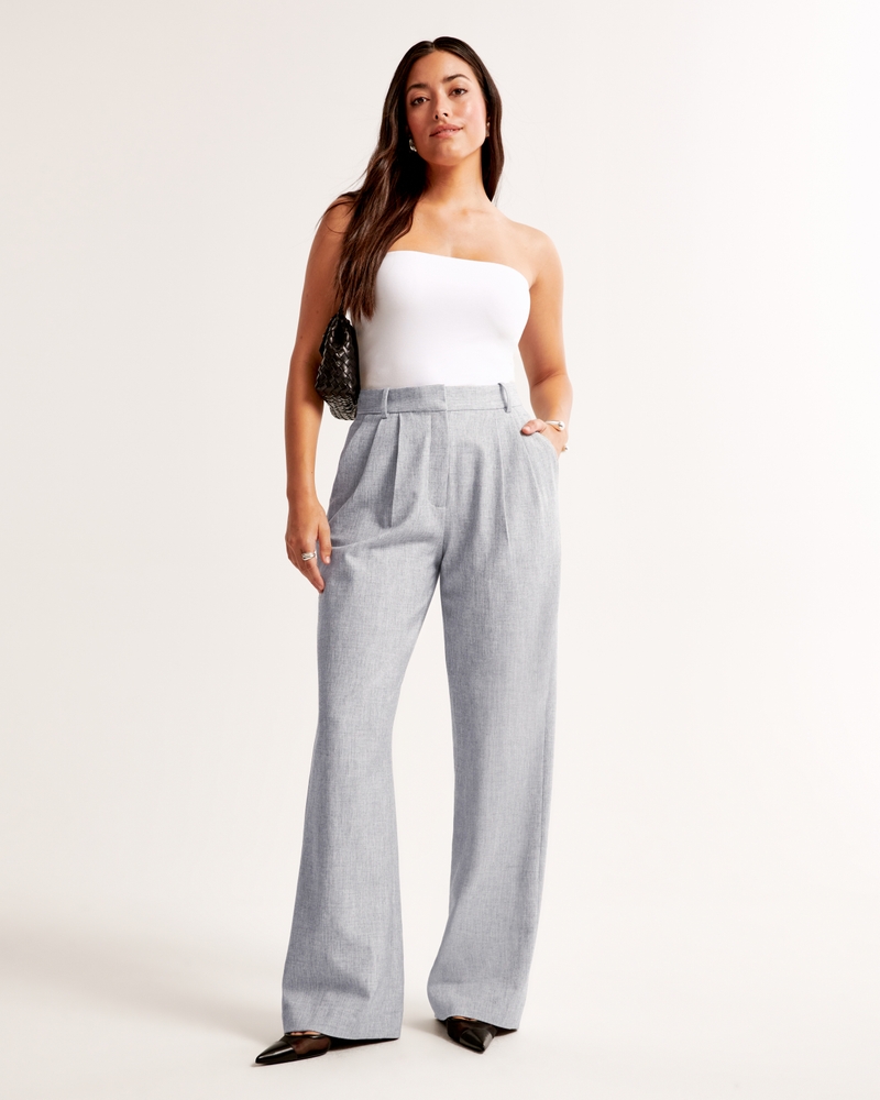 Curve Love A&F Sloane Tailored Wide Leg Pant