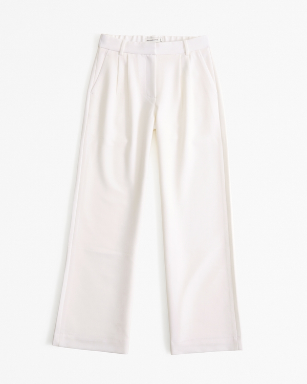 A&F Sloane Low Rise Tailored Pant, Cream