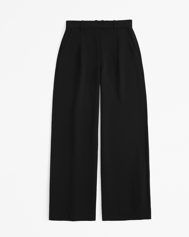 Women's A&F Harper Tailored Premium Crepe Ultra-Wide Leg