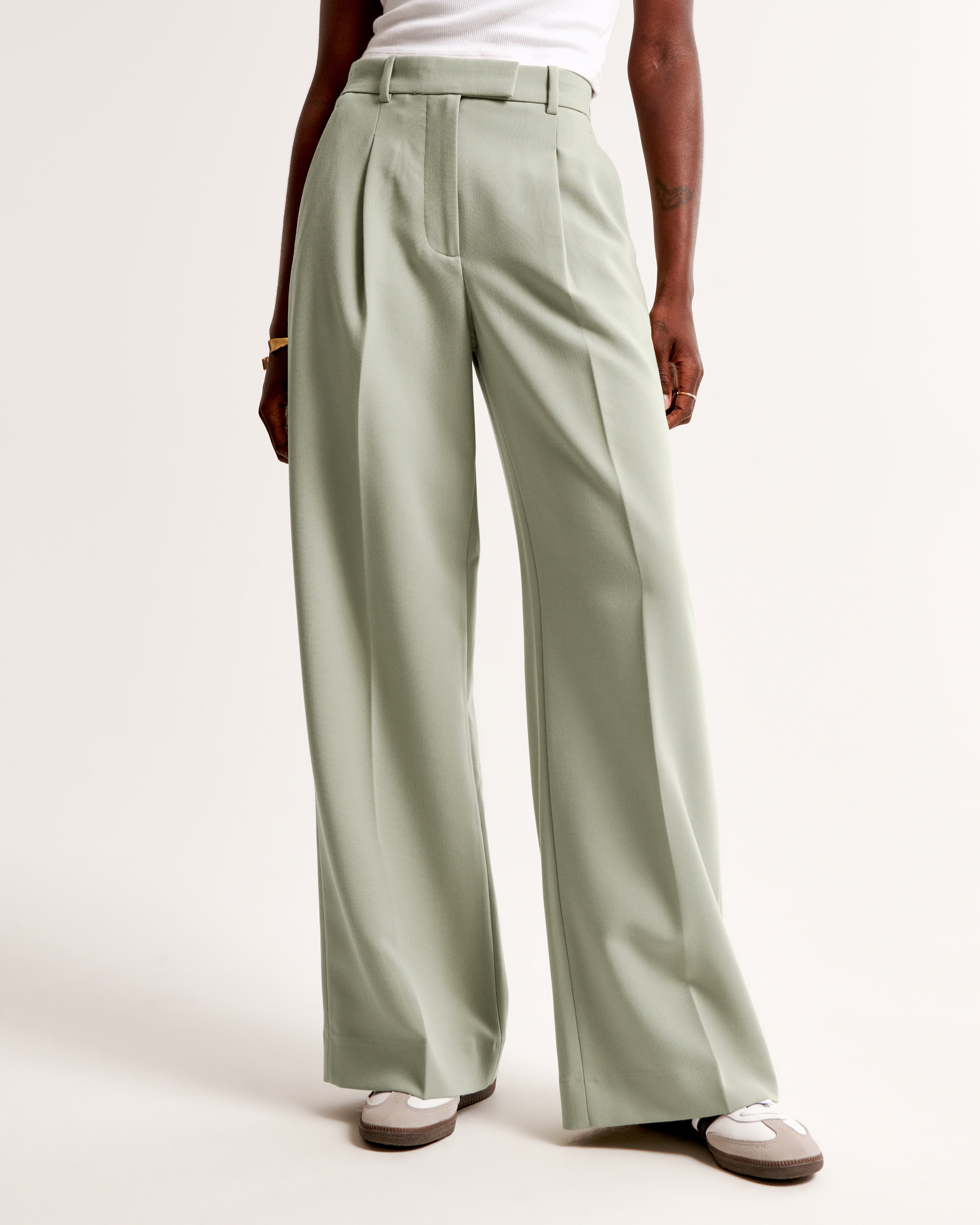 Женские брюки Abercrombie & Fitch A&F Harper Tailored Ultra Wide Leg Pant — фото 3