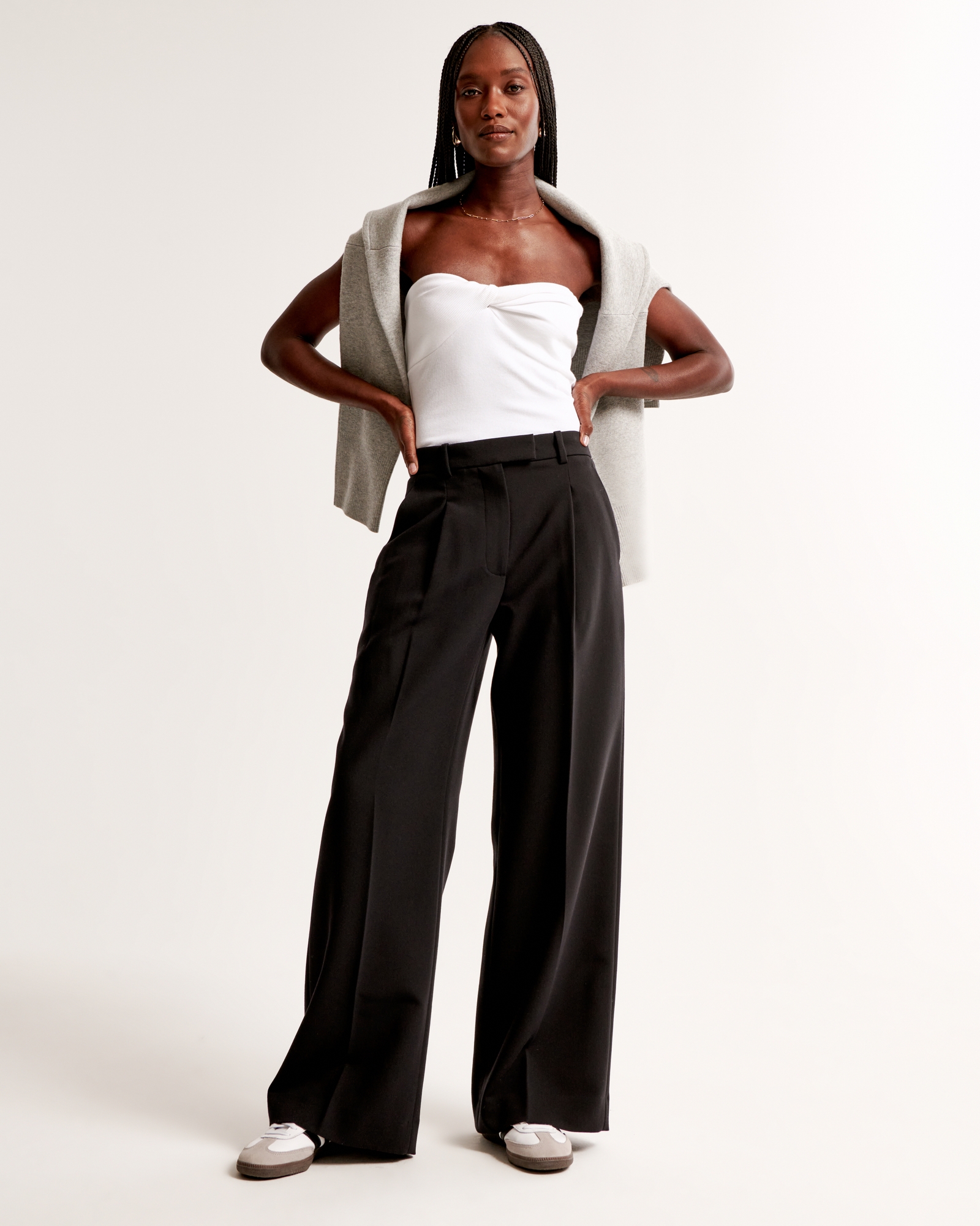 A&F Harper Tailored Wide Leg Pant