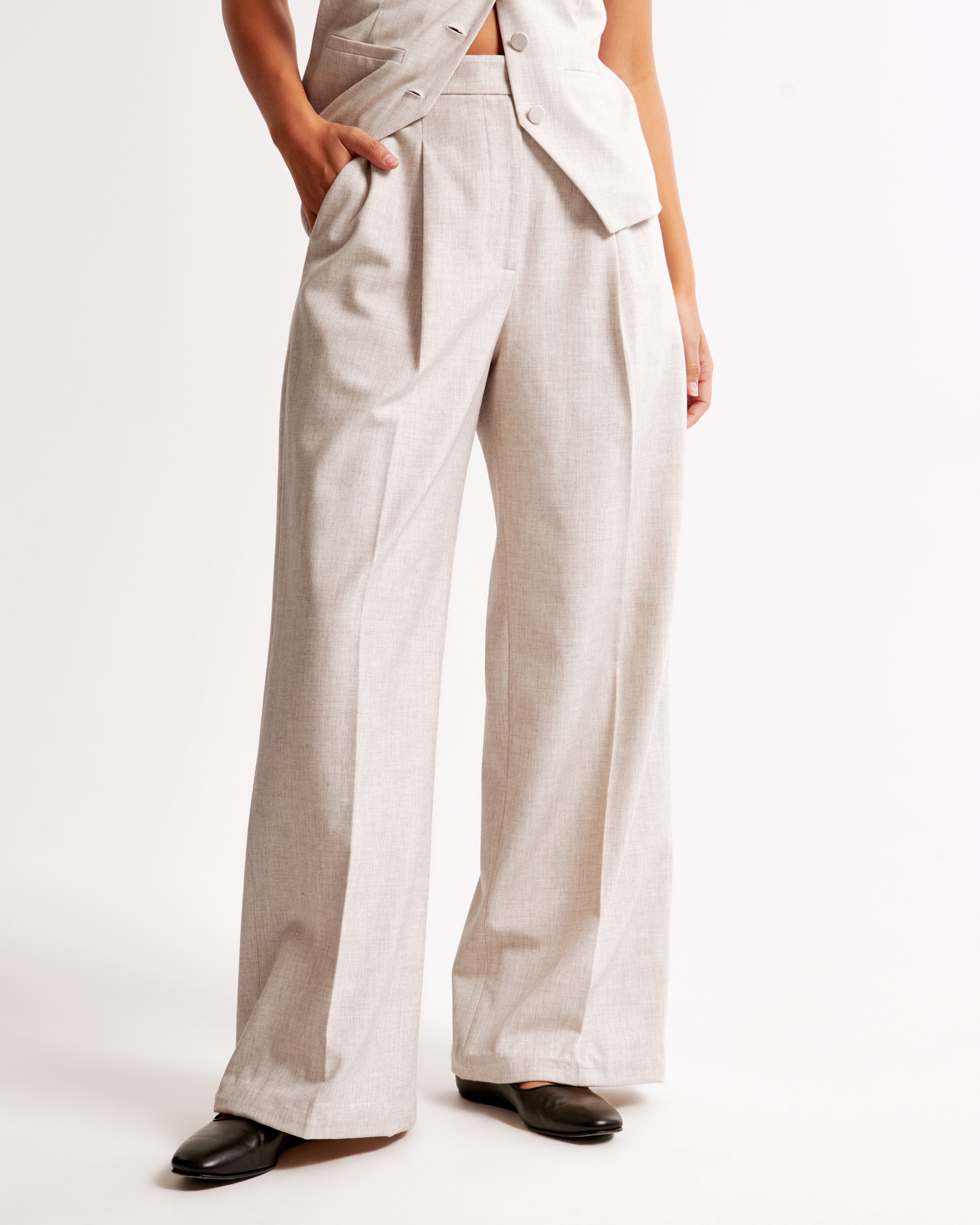 Женские брюки Abercrombie & Fitch Curve Love A&F Harper Tailored Ultra Wide Leg Pant — фото 3