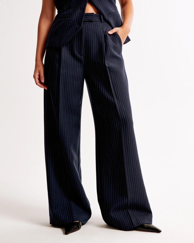 Curve Love A&F Harper Tailored Wide Leg Pant