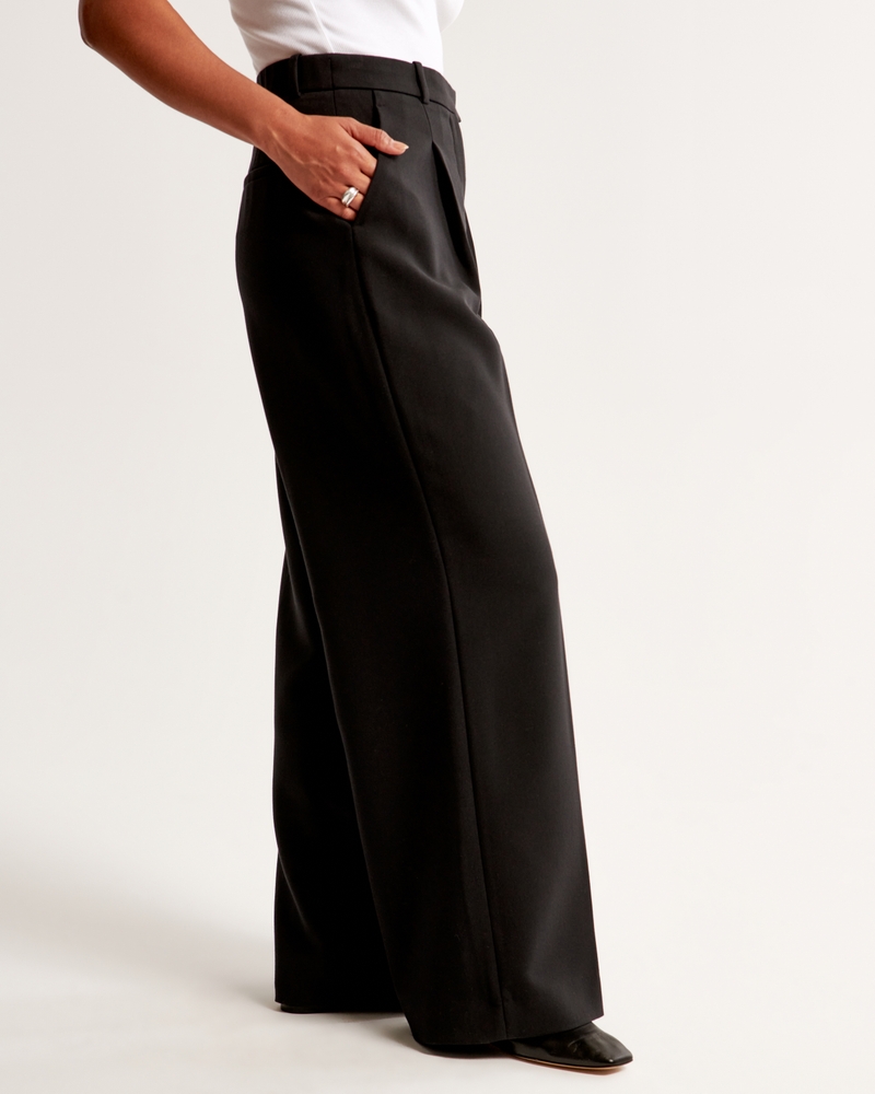 Curve Love A&F Harper Tailored Ultra-Wide Leg Pant