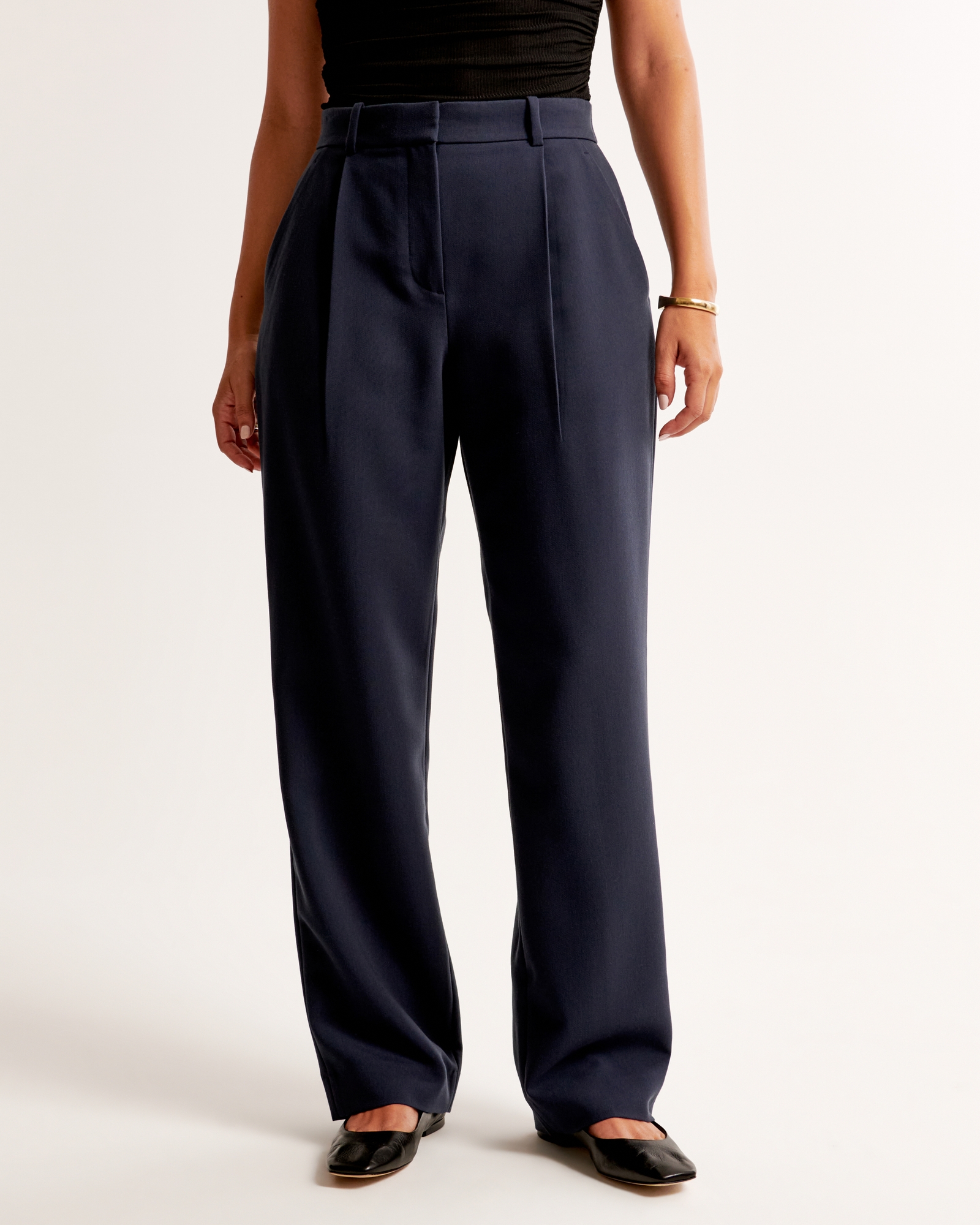 Curve Love A&F Quinn Tailored Straight Pant