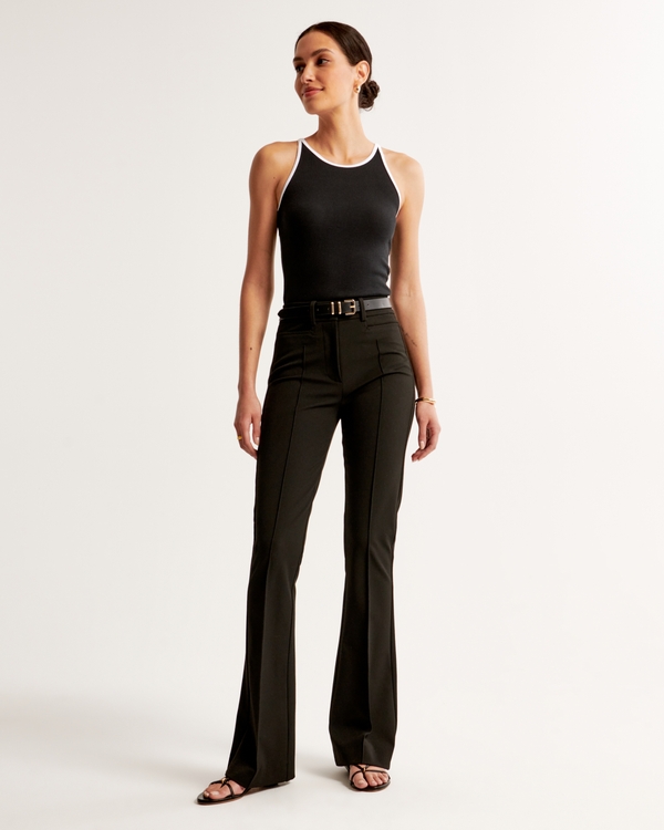 High Rise Flare Pant, Black view 1