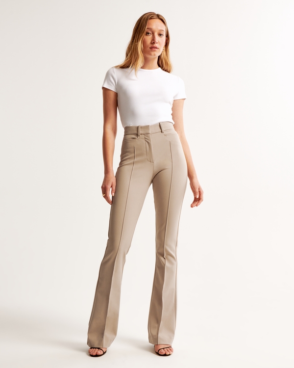 High Rise Flare Pant, Clay Brown view 1