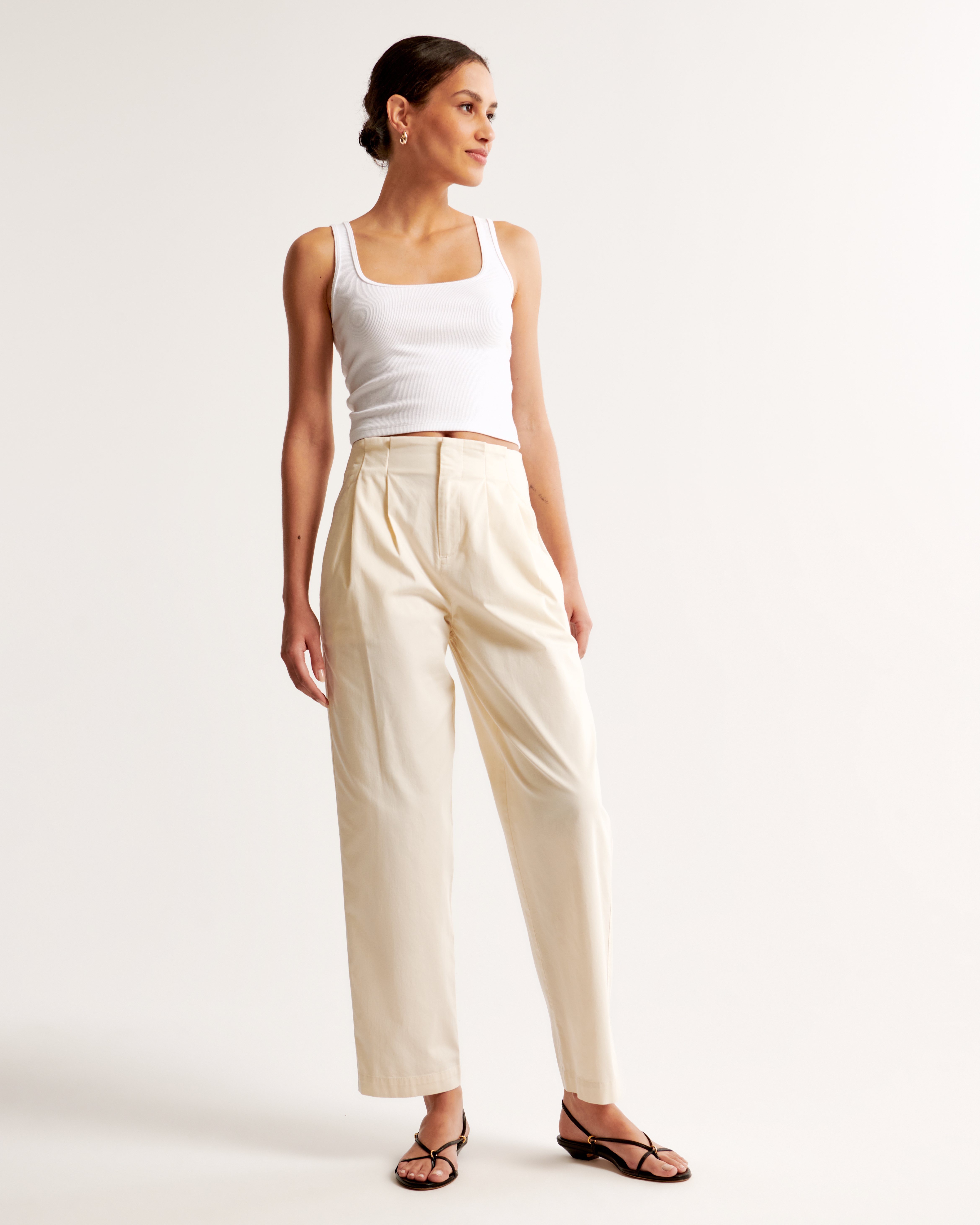 high waist tapered slacks(khaki/black/navy) | o
