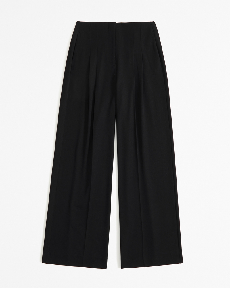 Plus Size Black Super Wide Leg Palazzo Trousers