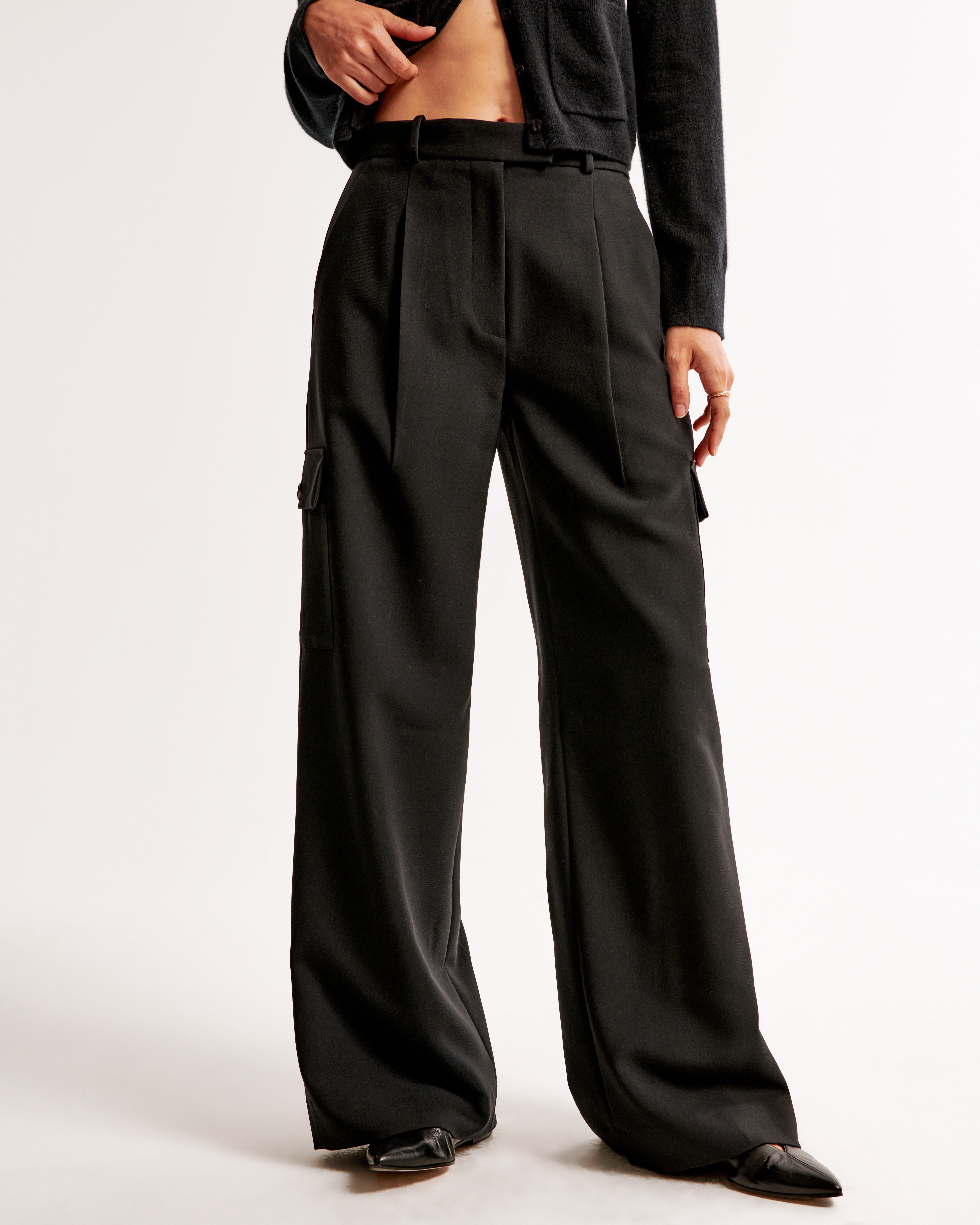 Women's A&F Harper Tailored Ultra Wide Leg Cargo Pant