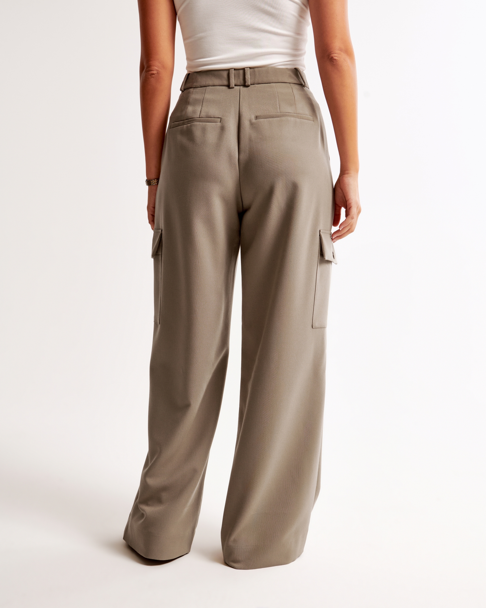 Curve Love A&F Harper Tailored Ultra Wide Leg Cargo Pant