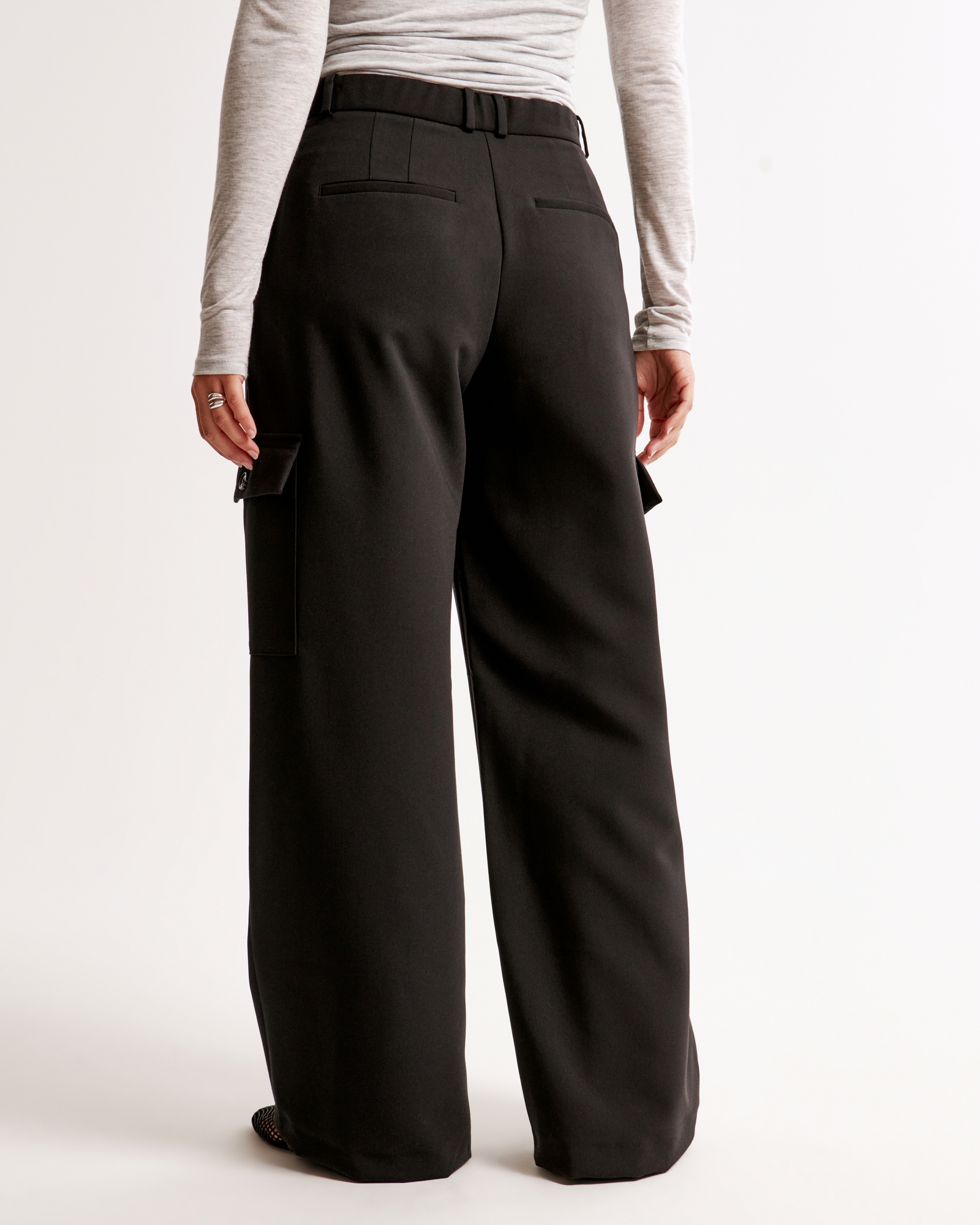 Curve Love A&F Harper Tailored Ultra Wide Leg Cargo Pant