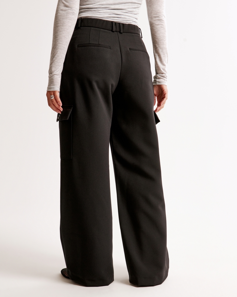 Curve Love A&F Harper Tailored Ultra Wide Leg Cargo Pant