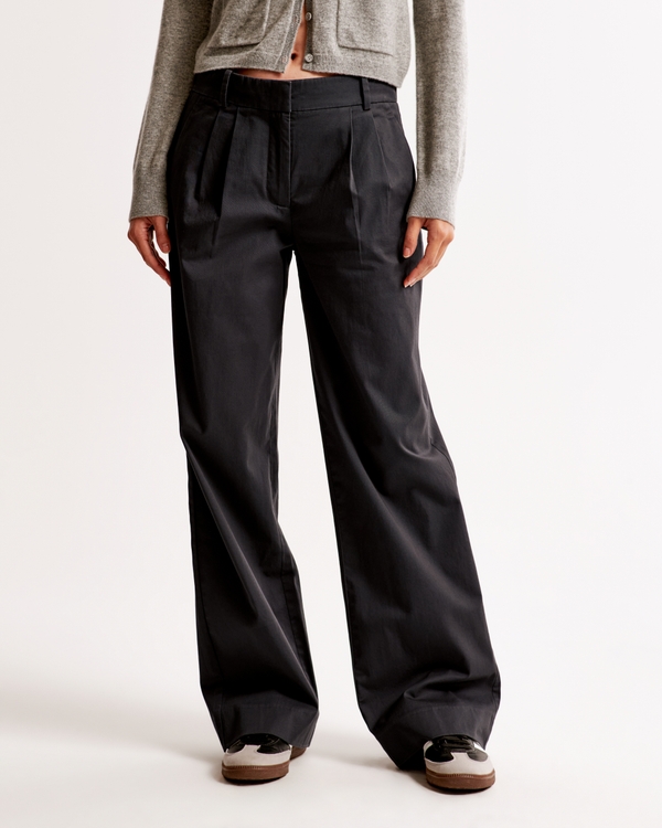 A&F Sloane Low Rise Tailored Twill Pant, Dark Gray view 2
